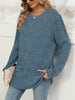 Pocketed Round Neck Long Sleeve T-Shirt