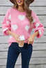 Angel Wings Heart Dropped Shoulder Long Sleeve Sweater