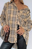 Plaid Collared Neck Long Sleeve Shirt