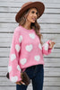 Angel Wings Heart Dropped Shoulder Long Sleeve Sweater