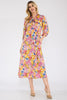 Celeste Full Size Floral Midi Dress with Bow Tied