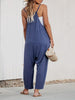 Pocketed V-Neck Spaghetti Strap Jumpsuit