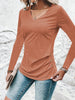 Heathered V-Neck Long Sleeve T-Shirt