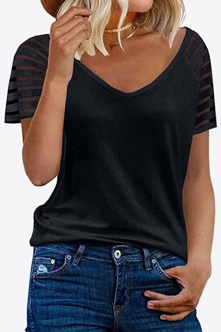 V-Neck Raglan Sleeve Tee