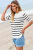 Round Neck Half Sleeve Knit Top