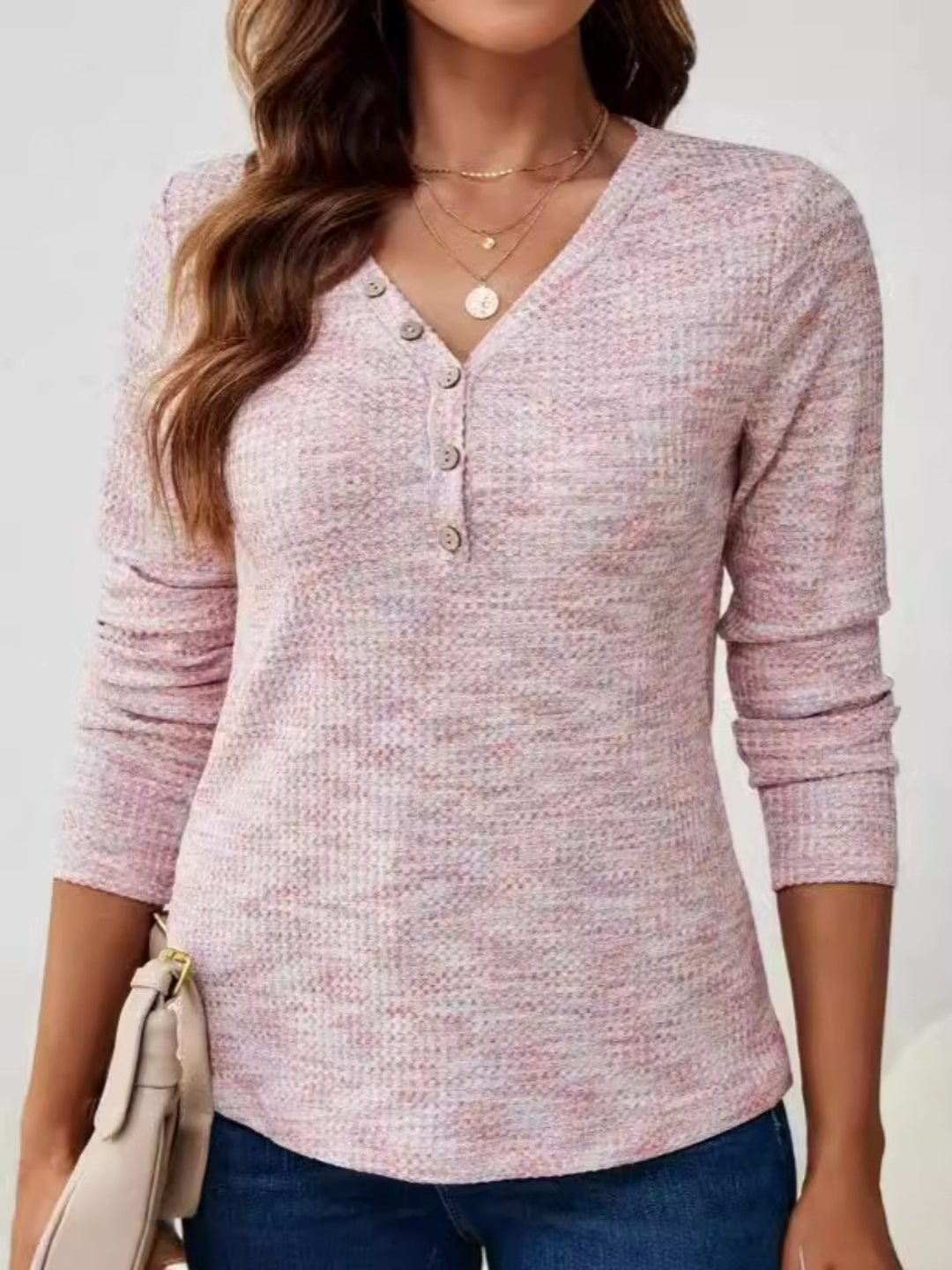 V-Neck Long Sleeve T-Shirt