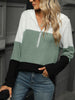 Color Block Hooded Long Sleeve T-Shirt