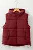 Drawstring Zip Up Hooded Vest Coat