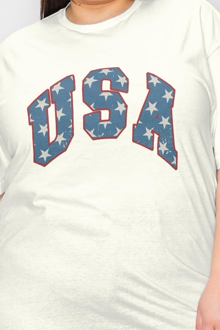 Simply Love Full Size USA Letter Graphic Short Sleeve T-Shirt