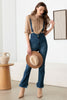 Litz La Striped Stretched Suspender Denim Overalls