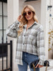 Pocketed Plaid Collared Neck Long Sleeve Shirt