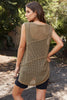 Double Take Openwork Sleeveless Slit Knit Cover Up