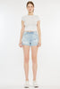 Kancan High Rise Repaired Mom Denim Shorts