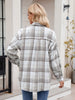 Pocketed Plaid Collared Neck Long Sleeve Shirt