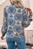 Printed Mock Neck Long Sleeve Shirt