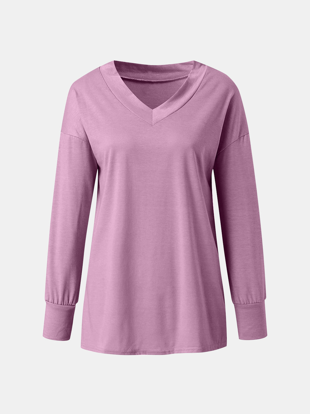 Full Size V-Neck Long Sleeve T-Shirt