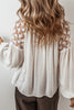 Lace Tie Neck Long Sleeve Blouse