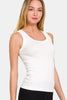 Zenana 2 Way Neckline Washed Ribbed Tank