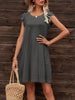 Round Neck Flutter Sleeve Dress with Pockets