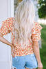 Floral Round Neck Flutter Sleeve Blouse - BELLATRENDZ