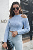 Cable-Knit Cold-Shoulder Sweater