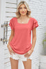 Square Neck Flutter Sleeve T-Shirt