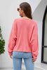 V-Neck Drop Shoulder Long Sleeve Knit Top