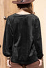 Notched Neck Long Sleeve Blouse