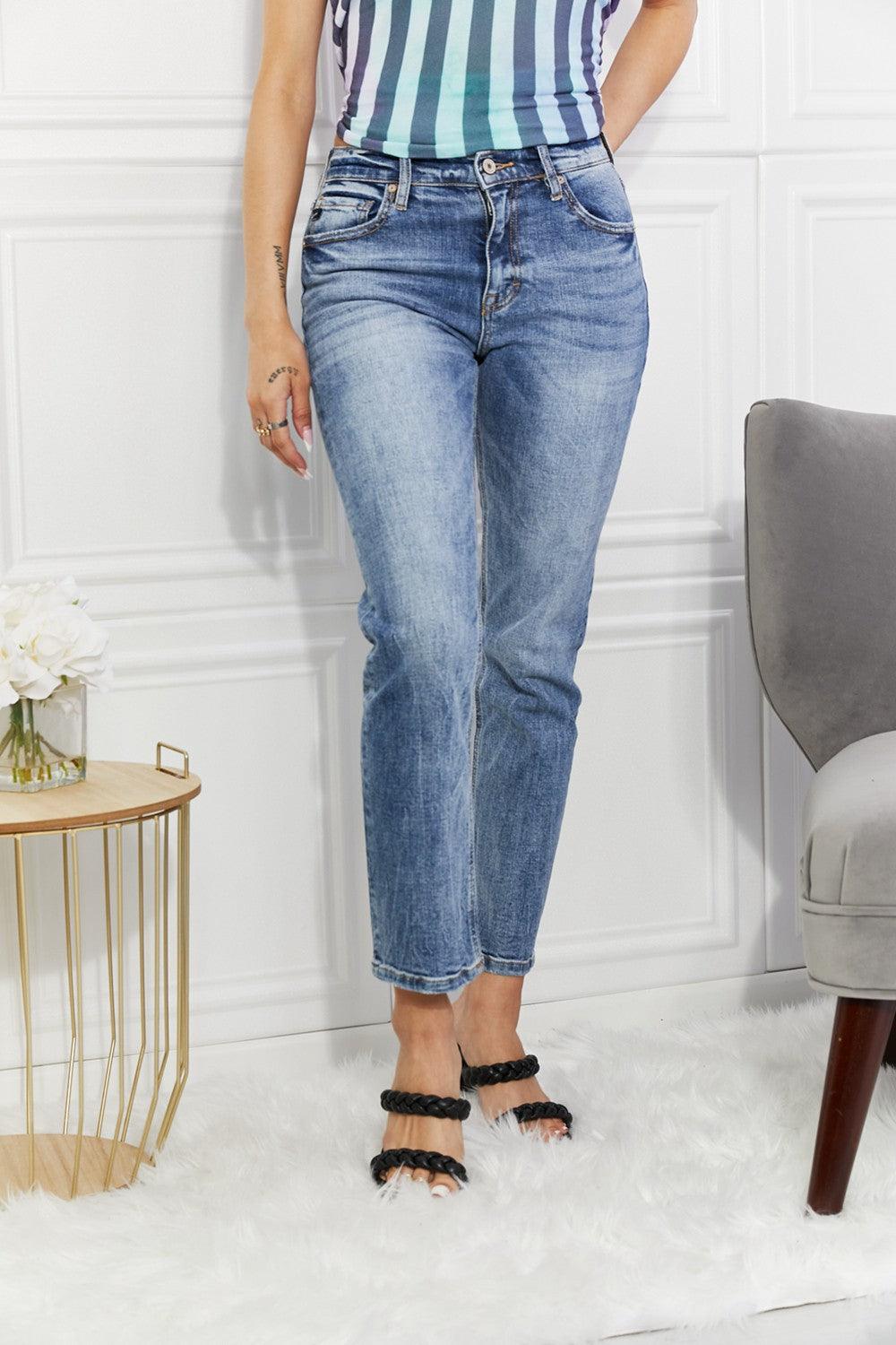 Kancan Full Size Amara High Rise Slim Straight Jeans - BELLATRENDZ