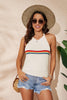 Rainbow Stripe Halter Neck Knit Tank - BELLATRENDZ