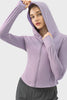 Pocketed Zip Up Hooded Long Sleeve Active Outerwear