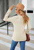 Cable-Knit Long Sleeve V-Neck T-Shirt