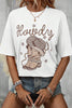 HOWDY Round Neck Short Sleeve T-Shirt