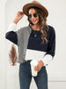 Three-Tone Color Block Dropped Shoulder Long Sleeve Tee