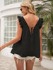 Tie Back V-Neck Ruffled Blouse - BELLATRENDZ