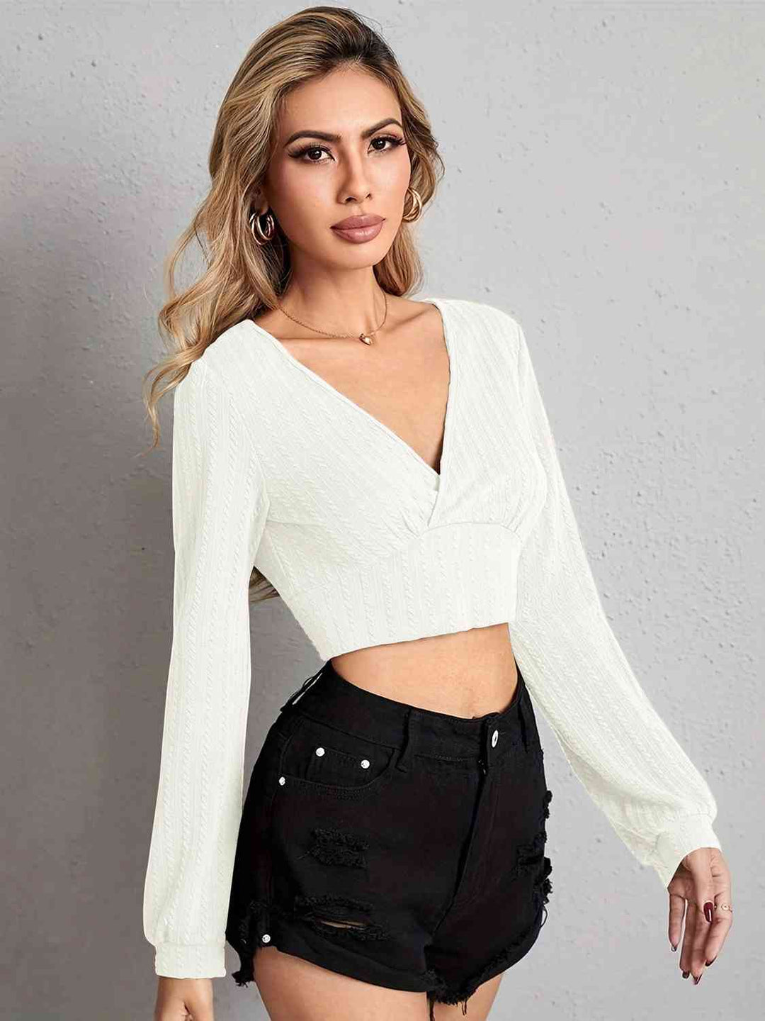 V Neck Crop Top