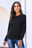 Round Neck Raglan Sleeve Exposed Seam Sweatshirt - BELLATRENDZ