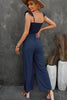 Ruffle Shoulder Smocked Pocket Jumpsuit - BELLATRENDZ