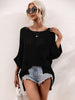 Boat Neck Cuffed Sleeve Slit Tunic Knit Top - BELLATRENDZ