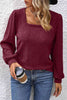 Square Neck Puff Sleeve Blouse