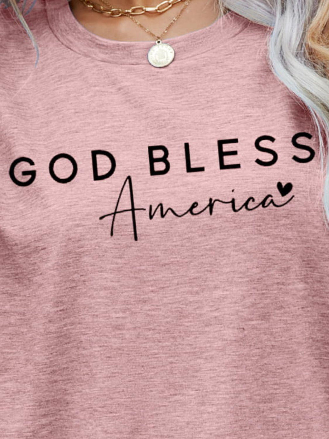 GOD BLESS AMERICA Graphic Short Sleeve Tee - BELLATRENDZ