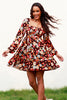 Floral Smocked Balloon Sleeve Tiered Dress