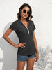 Half-Zip Short Sleeve Hooded Top - BELLATRENDZ