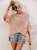 Boat Neck Cuffed Sleeve Slit Tunic Knit Top - BELLATRENDZ