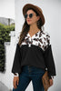 Animal Print Color Block Waffle-Knit Top - BELLATRENDZ