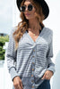 Striped Snap Down Long Sleeve Cardigan