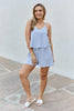 Culture Code Let It Happen Full Size Double Flare Striped Romper in Cobalt Blue - BELLATRENDZ