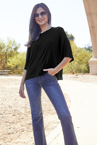 Basic Bae Full Size Round Neck Drop Shoulder T-Shirt