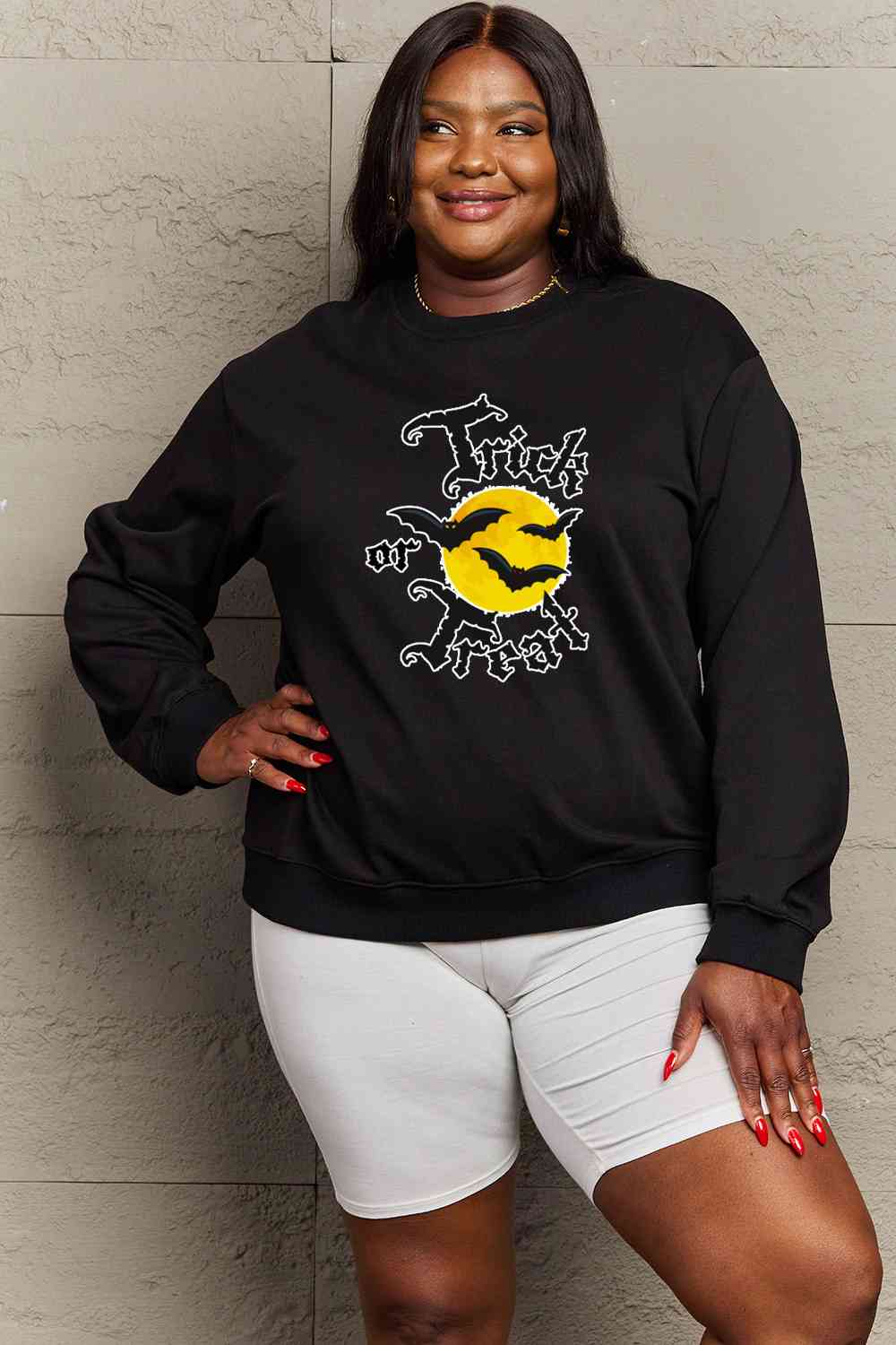 Simply Love Full Size TRICK OR TREAT Graphic Sweatshirt