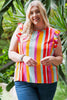 Plus Size Striped Round Neck Ruffled Tank - BELLATRENDZ